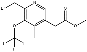 Methyl 2-(bromomethyl)-4-methyl-3-(trifluoromethoxy)pyridine-5-acetate Structural