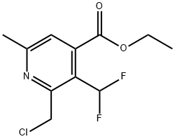 Ethyl 2-(chloromethyl)-3-(difluoromethyl)-6-methylpyridine-4-carboxylate Structural