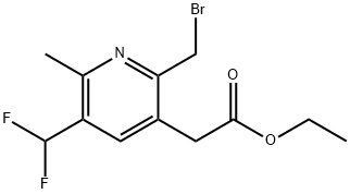 Ethyl 2-(bromomethyl)-5-(difluoromethyl)-6-methylpyridine-3-acetate Structural