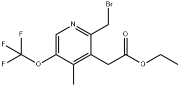 Ethyl 2-(bromomethyl)-4-methyl-5-(trifluoromethoxy)pyridine-3-acetate Structural