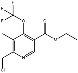 Ethyl 2-(chloromethyl)-3-methyl-4-(trifluoromethoxy)pyridine-5-carboxylate Structural