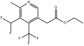 Ethyl 3-(difluoromethyl)-2-methyl-4-(trifluoromethyl)pyridine-5-acetate Structural
