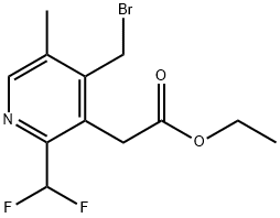 Ethyl 4-(bromomethyl)-2-(difluoromethyl)-5-methylpyridine-3-acetate Structural
