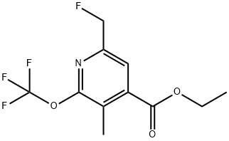 Ethyl 6-(fluoromethyl)-3-methyl-2-(trifluoromethoxy)pyridine-4-carboxylate Structural