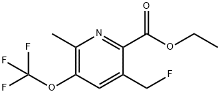Ethyl 5-(fluoromethyl)-2-methyl-3-(trifluoromethoxy)pyridine-6-carboxylate Structural