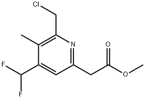 Methyl 2-(chloromethyl)-4-(difluoromethyl)-3-methylpyridine-6-acetate Structural
