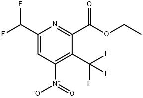 Ethyl 6-(difluoromethyl)-4-nitro-3-(trifluoromethyl)pyridine-2-carboxylate Structural