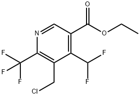 Ethyl 3-(chloromethyl)-4-(difluoromethyl)-2-(trifluoromethyl)pyridine-5-carboxylate Structural