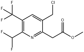 Methyl 5-(chloromethyl)-2-(difluoromethyl)-3-(trifluoromethyl)pyridine-6-acetate Structural