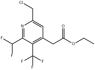 Ethyl 6-(chloromethyl)-2-(difluoromethyl)-3-(trifluoromethyl)pyridine-4-acetate Structural