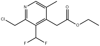 Ethyl 2-(chloromethyl)-3-(difluoromethyl)-5-methylpyridine-4-acetate Structural