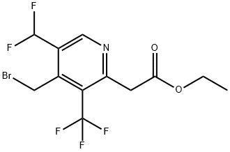 Ethyl 4-(bromomethyl)-5-(difluoromethyl)-3-(trifluoromethyl)pyridine-2-acetate Structural