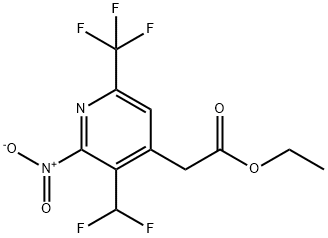 Ethyl 3-(difluoromethyl)-2-nitro-6-(trifluoromethyl)pyridine-4-acetate Structural