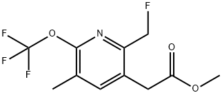 Methyl 2-(fluoromethyl)-5-methyl-6-(trifluoromethoxy)pyridine-3-acetate Structural