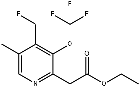 Ethyl 4-(fluoromethyl)-5-methyl-3-(trifluoromethoxy)pyridine-2-acetate Structural