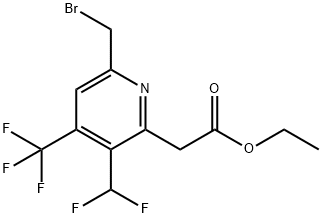Ethyl 6-(bromomethyl)-3-(difluoromethyl)-4-(trifluoromethyl)pyridine-2-acetate Structural