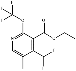 Ethyl 4-(difluoromethyl)-5-methyl-2-(trifluoromethoxy)pyridine-3-carboxylate Structural