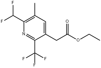 Ethyl 2-(difluoromethyl)-3-methyl-6-(trifluoromethyl)pyridine-5-acetate Structural