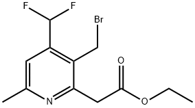 Ethyl 3-(bromomethyl)-4-(difluoromethyl)-6-methylpyridine-2-acetate Structural
