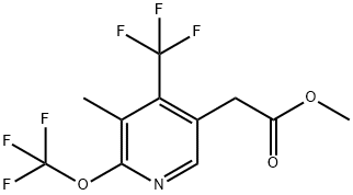 Methyl 3-methyl-2-(trifluoromethoxy)-4-(trifluoromethyl)pyridine-5-acetate Structural