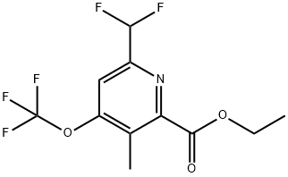 Ethyl 6-(difluoromethyl)-3-methyl-4-(trifluoromethoxy)pyridine-2-carboxylate Structural