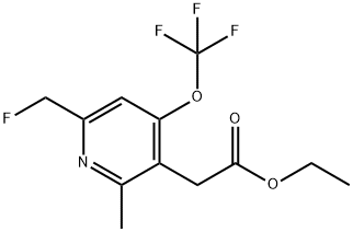 Ethyl 6-(fluoromethyl)-2-methyl-4-(trifluoromethoxy)pyridine-3-acetate Structural