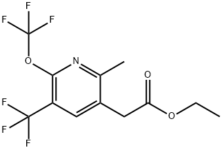 Ethyl 2-methyl-6-(trifluoromethoxy)-5-(trifluoromethyl)pyridine-3-acetate Structural