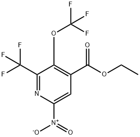 Ethyl 6-nitro-3-(trifluoromethoxy)-2-(trifluoromethyl)pyridine-4-carboxylate Structural