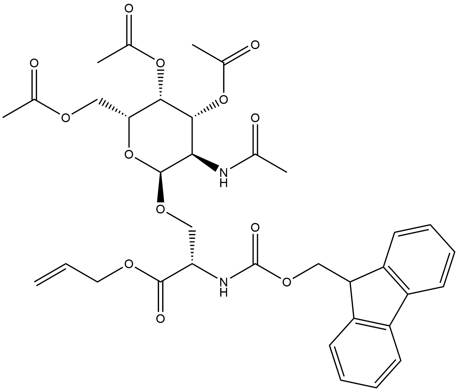 Fmoc-L-Ser(α-D-GalNAc(Ac)3)-OAllyl Structural