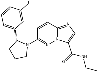 Imidazo[1,2-b]pyridazine-3-carboxamide, N-ethyl-6-[(2R)-2-(3-fluorophenyl)-1-pyrrolidinyl]- Structural