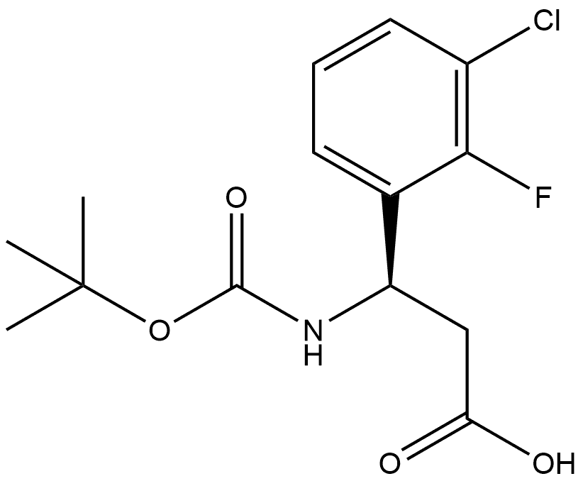 methyl (R)-3-((tert-butoxycarbonyl)amino)-3-(3-chloro-2-fluorophenyl)propanoate Structural