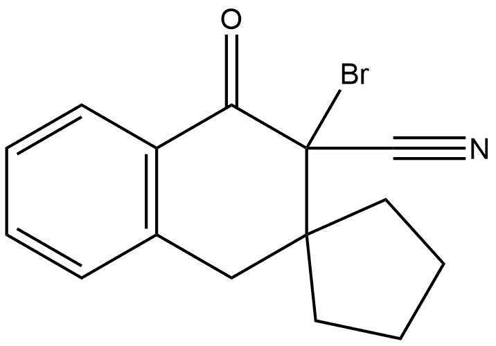 Spiro[cyclopentane-1,2'(1'H)-naphthalene]-3'-carbonitrile, 3'-bromo-3',4'-dihydro-4'-oxo- Structural