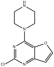 Furo[3,2-d]pyrimidine, 2-chloro-4-(1-piperazinyl)- Structural