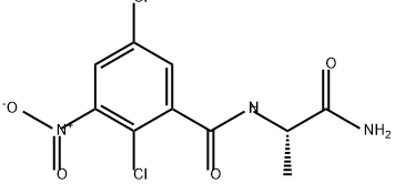 Benzamide, N-(2-amino-1-methyl-2-oxoethyl)-2,5-dichloro-3-nitro-, (S)- (9CI) Structural