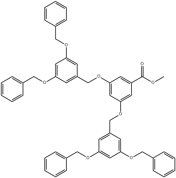 Benzoic acid, 3,5-bis[[3,5-bis(phenylmethoxy)phenyl]methoxy]-, methyl ester Structural