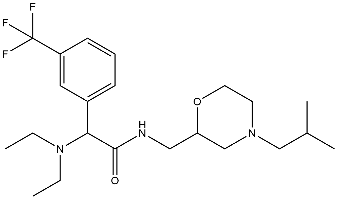 Benzeneacetamide, α-(diethylamino)-N-[[4-(2-methylpropyl)-2-morpholinyl]methyl]-3-(trifluoromethyl)- Structural
