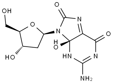 Guanosine, 2'-deoxy-4,8-dihydro-4-hydroxy-8-oxo-, (4S)- (9CI) Structural