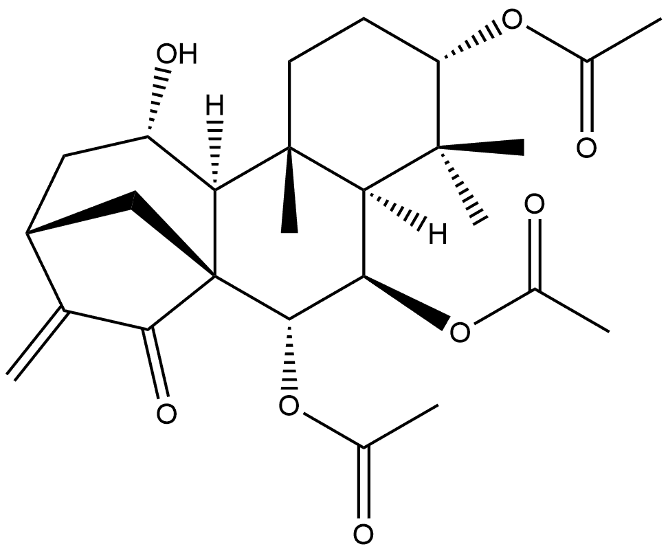 Kaur-16-en-15-one, 3,6,7-tris(acetyloxy)-11-hydroxy-, (3β,6α,7β,11β)- Structural