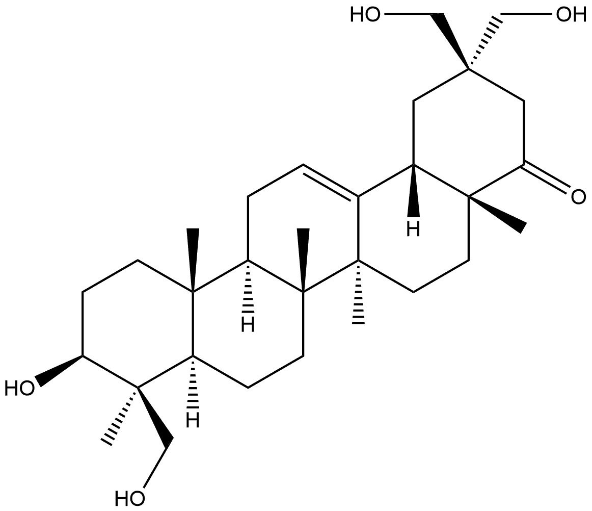 Olean-12-en-22-one, 3,23,29,30-tetrahydroxy-, (3β,4β)- (9CI) Structural