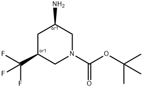 rel-tert-butyl (3R,5S)-3-amino-5-(trifluoromethyl)piperidine-1-carboxylate Structural