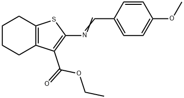 ethyl 2-{[(E)-(4-methoxyphenyl)methylidene]amino}-4,5,6,7-tetrahydro-1-benzothiophene-3-carboxylate Structural