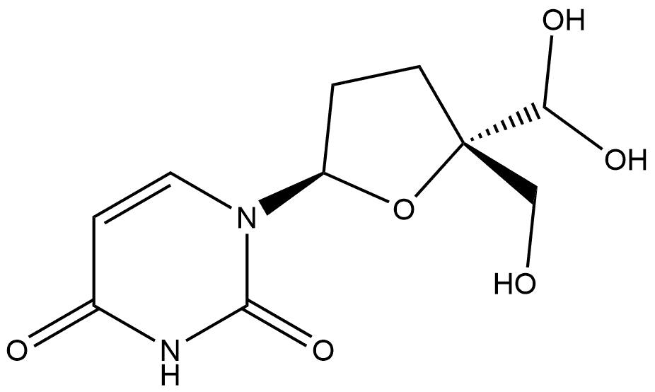 Uridine, 2',3'-dideoxy-4'-(dihydroxymethyl)- (9CI) Structural