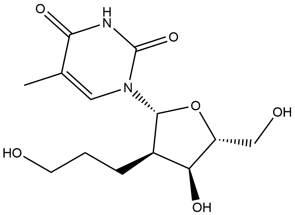 Uridine, 2'-deoxy-2'-(3-hydroxypropyl)-5-methyl- (9CI) Structural