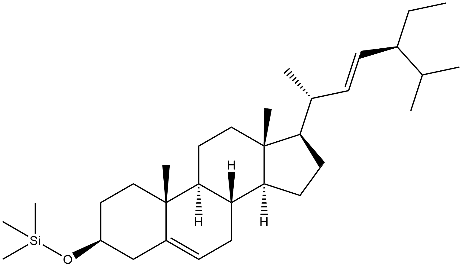 Stigmasta-5,22-diene, 3-[(trimethylsilyl)oxy]-, (3β,22E)- Structural