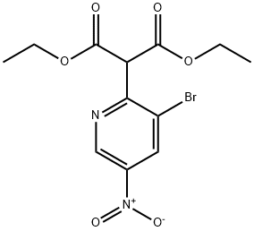 Propanedioic acid, 2-(3-bromo-5-nitro-2-pyridinyl)-, 1,3-diethyl ester Structural