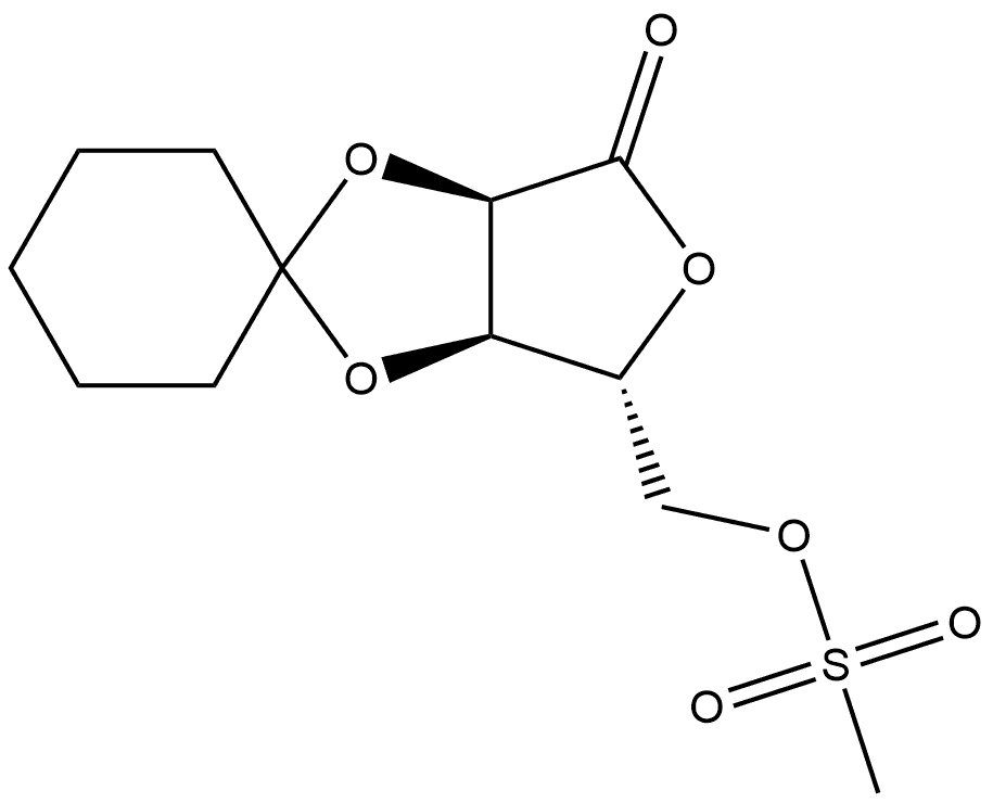 D-Ribonic acid, 2,3-O-cyclohexylidene-, γ-lactone, 5-methanesulfonate Structural