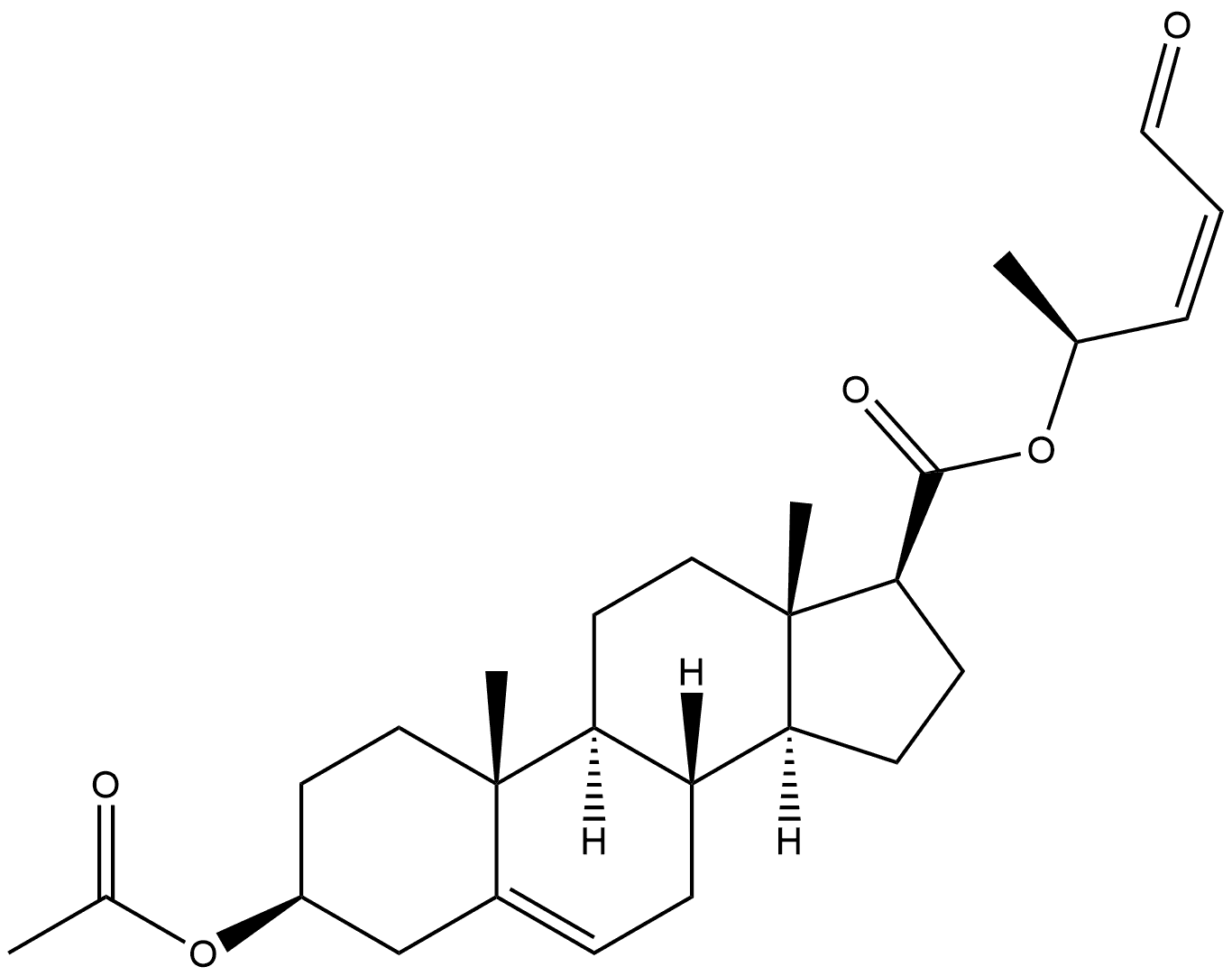 Androst-5-ene-17-carboxylic acid, 3-(acetyloxy)-, 1-methyl-4-oxo-2-butenyl ester, [3β,17β(1S,2Z)]- (9CI) Structural