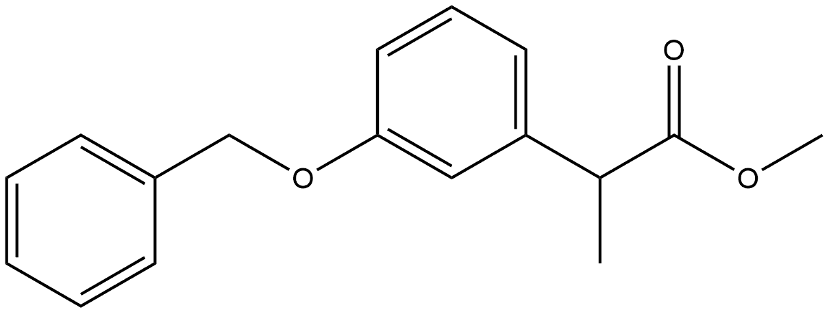 Benzeneacetic acid, α-methyl-3-(phenylmethoxy)-, methyl ester Structural