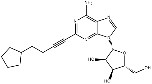Adenosine, 2-(4-cyclopentyl-1-butynyl)- (9CI) Structural