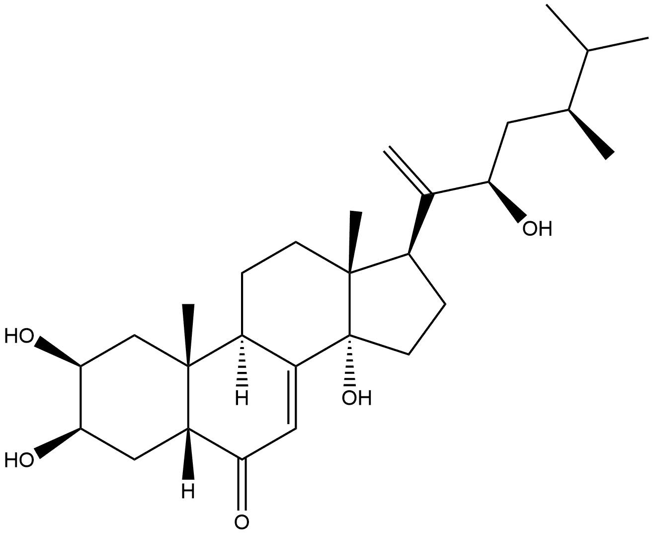 Ergosta-7,20-dien-6-one, 2,3,14,22-tetrahydroxy-, (2β,3β,5β,22R)- (9CI) Structural
